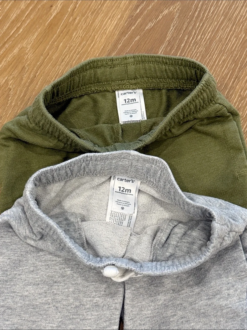 Carter’s Infant/Toddler Knit Jogger Pants - Gray and Olive Green